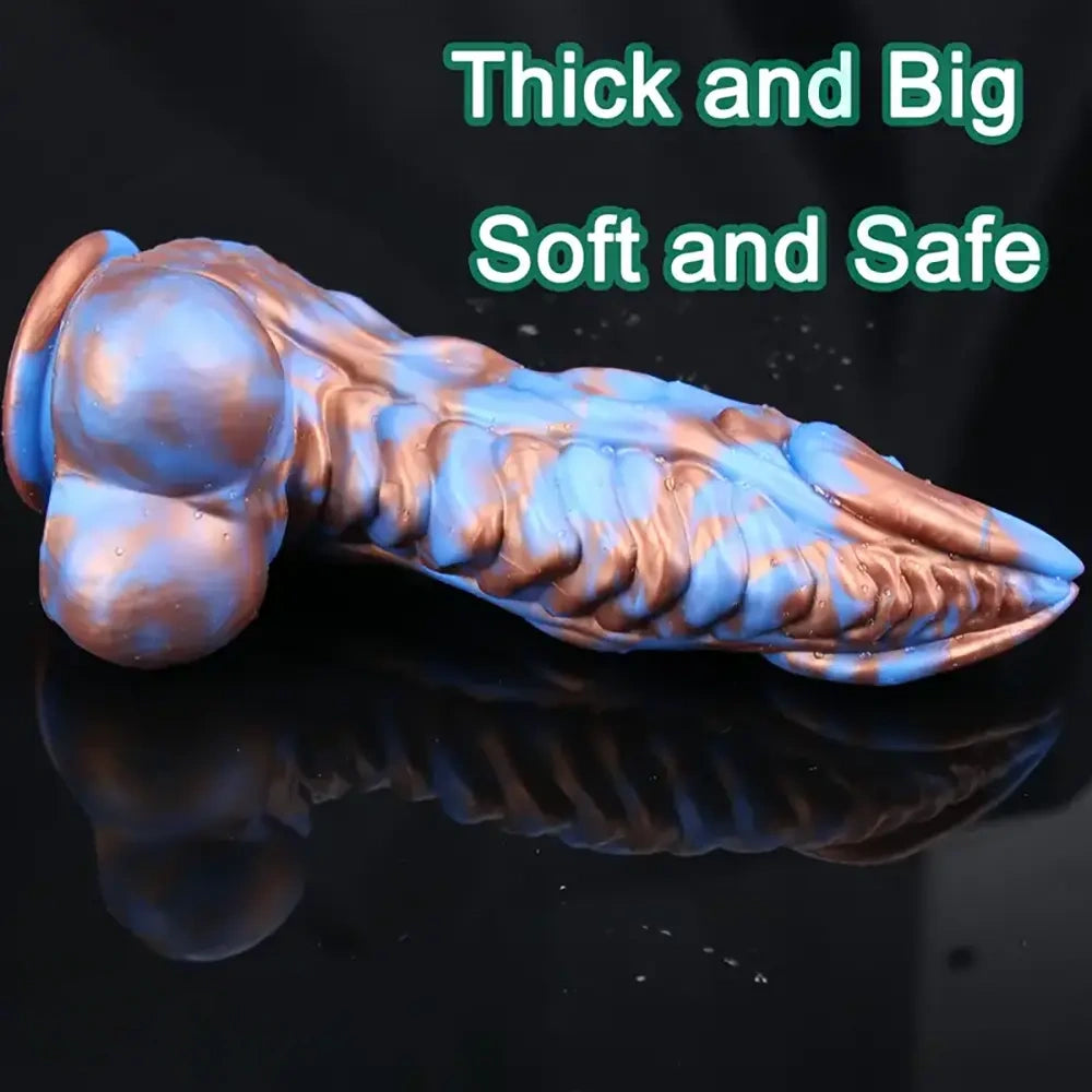 9.25in Monster Mixed Color Dildo Kirin Scale Thick Anal Plug For Women