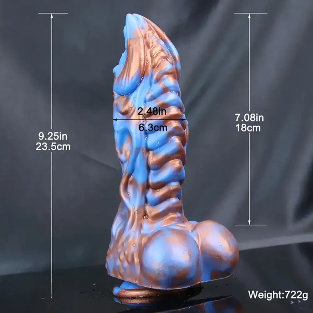 9.25in Monster Mixed Color Dildo Kirin Scale Thick Anal Plug For Women