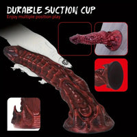 9.25in Monster Thick Knotted Penis For Women Dragon Red Silicone Anal Dildo