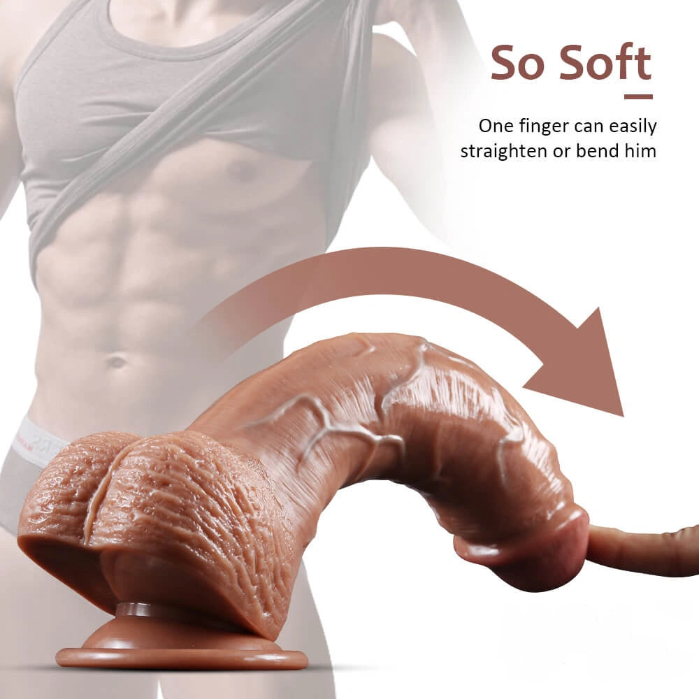 9.25in Real Feeling Lifelike Dildo With Vivid Blue Veins For Females