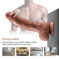 9.25in Real Feeling Lifelike Dildo With Vivid Blue Veins For Females