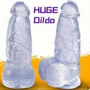 9.25in Realistic Clear Rubber Dildo With Small Conical Head Adult Toy