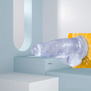 9.25in Realistic Clear Rubber Dildo With Small Conical Head Adult Toy