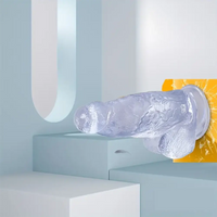 9.25in Realistic Clear Rubber Dildo With Small Conical Head Adult Toy
