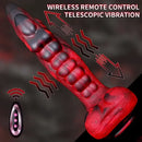 9.25in Retractable Heating Remote Control Vibrating Silicone Dildo