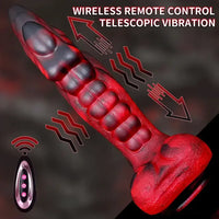 9.25in Retractable Heating Remote Control Vibrating Silicone Dildo