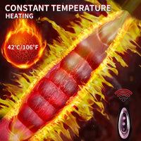 9.25in Retractable Heating Remote Control Vibrating Silicone Dildo