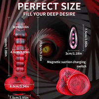 9.25in Retractable Heating Remote Control Vibrating Silicone Dildo