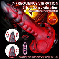 9.25in Retractable Heating Remote Control Vibrating Silicone Dildo