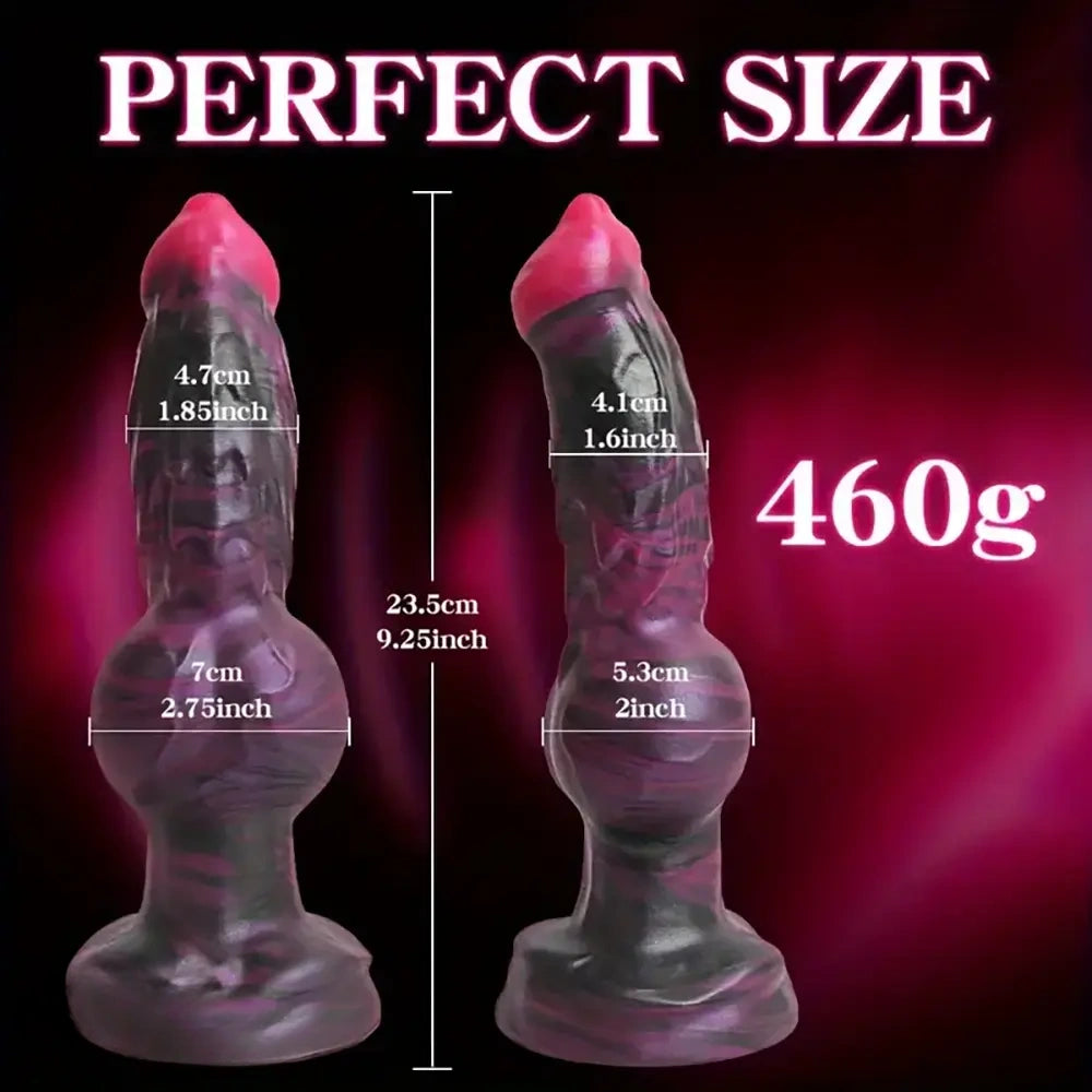 9.25in Silicone Animal Dog Big Knot Dildo For Female Couple Stimulator