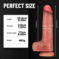 9.25in Soft G Spot Clitoris Orgasm Dildo Sex Toy For Adult
