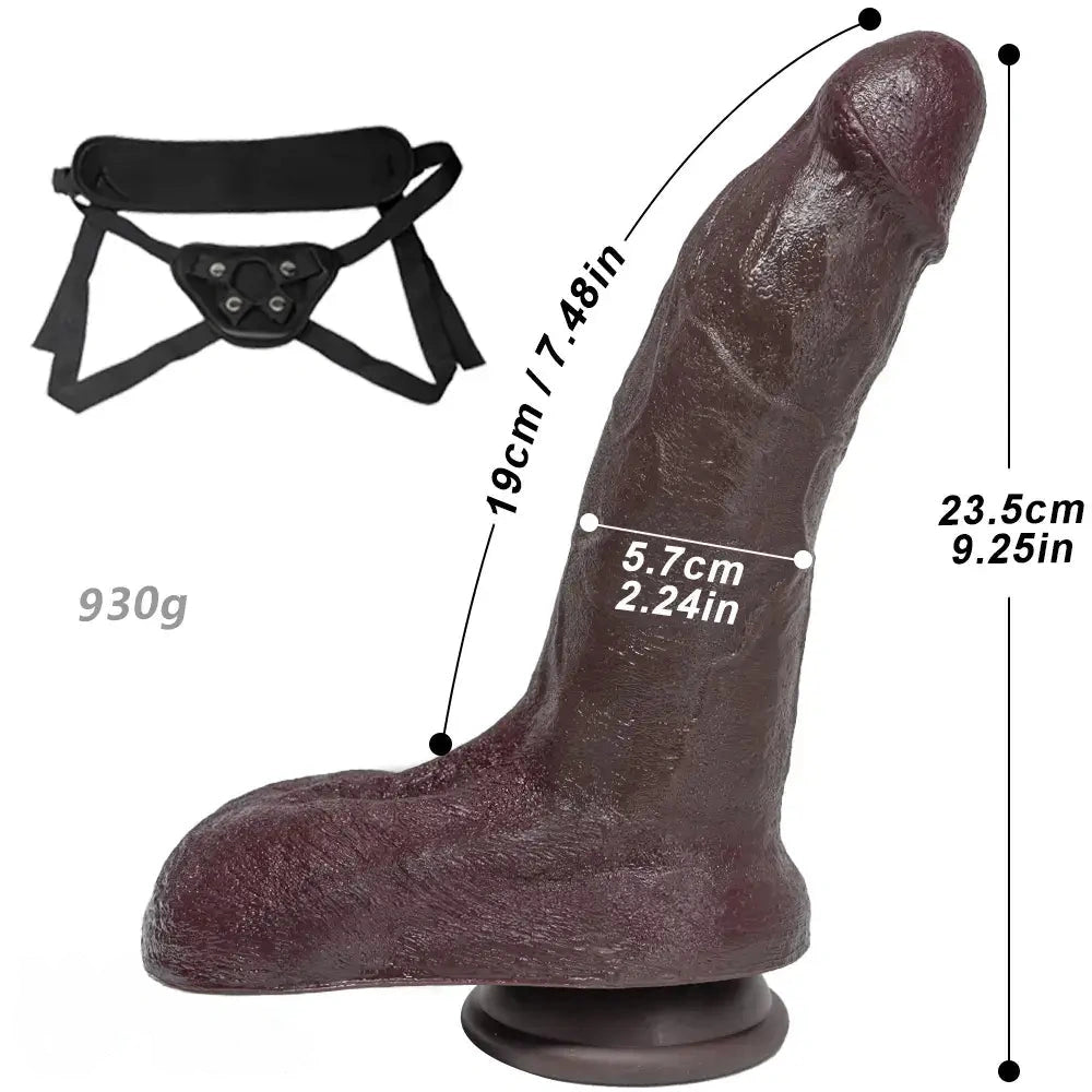 9.25in Strap on Silicone Soft Big Realistic Skin Feel Dildo For Couple Love