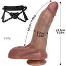 9.25in Strap on Silicone Soft Big Realistic Skin Feel Dildo For Couple Love