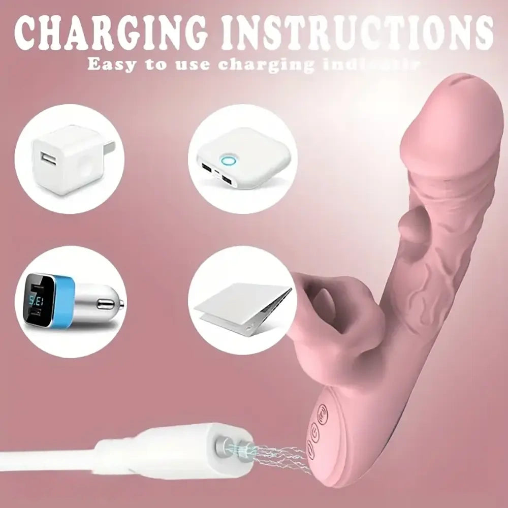 9.25in Tickling Vibrating Biting Automatic Big Silicone Soft Anal Dildo