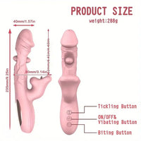 9.25in Tickling Vibrating Biting Automatic Big Silicone Soft Anal Dildo