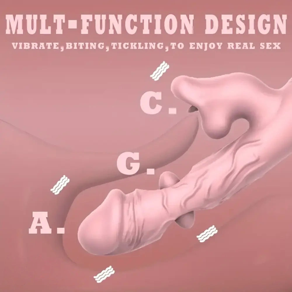 9.25in Tickling Vibrating Biting Automatic Big Silicone Soft Anal Dildo