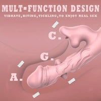 9.25in Tickling Vibrating Biting Automatic Big Silicone Soft Anal Dildo
