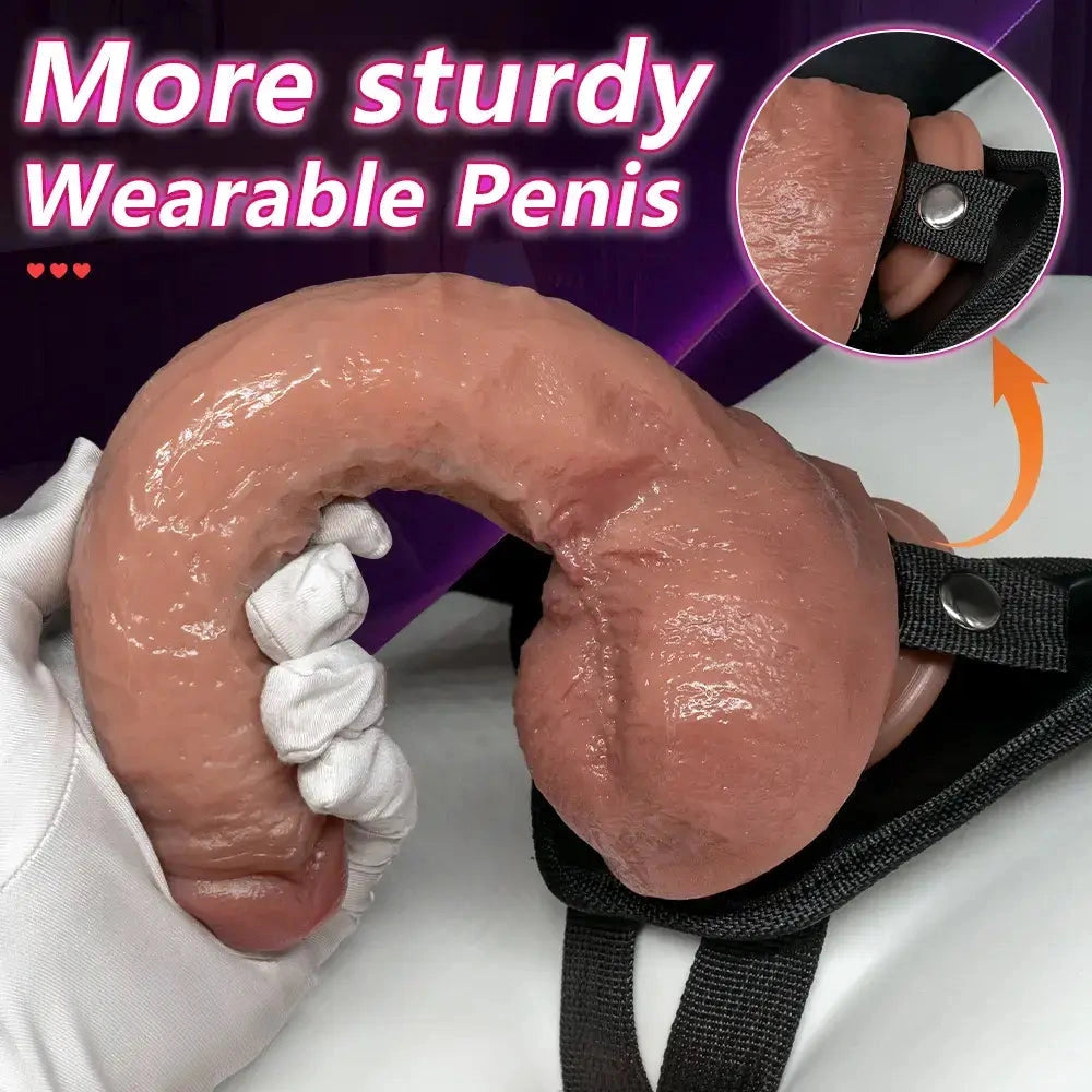 9.25in Uncut Realistic Strap on Dildo For Women's Intimate Companion