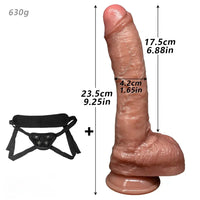 9.25in Uncut Realistic Strap on Dildo For Women's Intimate Companion