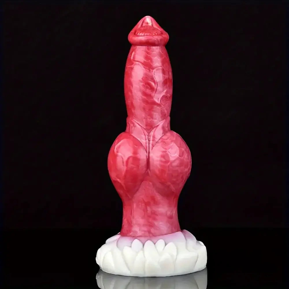 9.25in Unisex Big Dog Knot Silicone Soft Dildo For Prostate Vaginal Massage