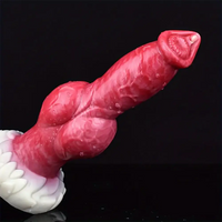 9.25in Unisex Big Dog Knot Silicone Soft Dildo For Prostate Vaginal Massage