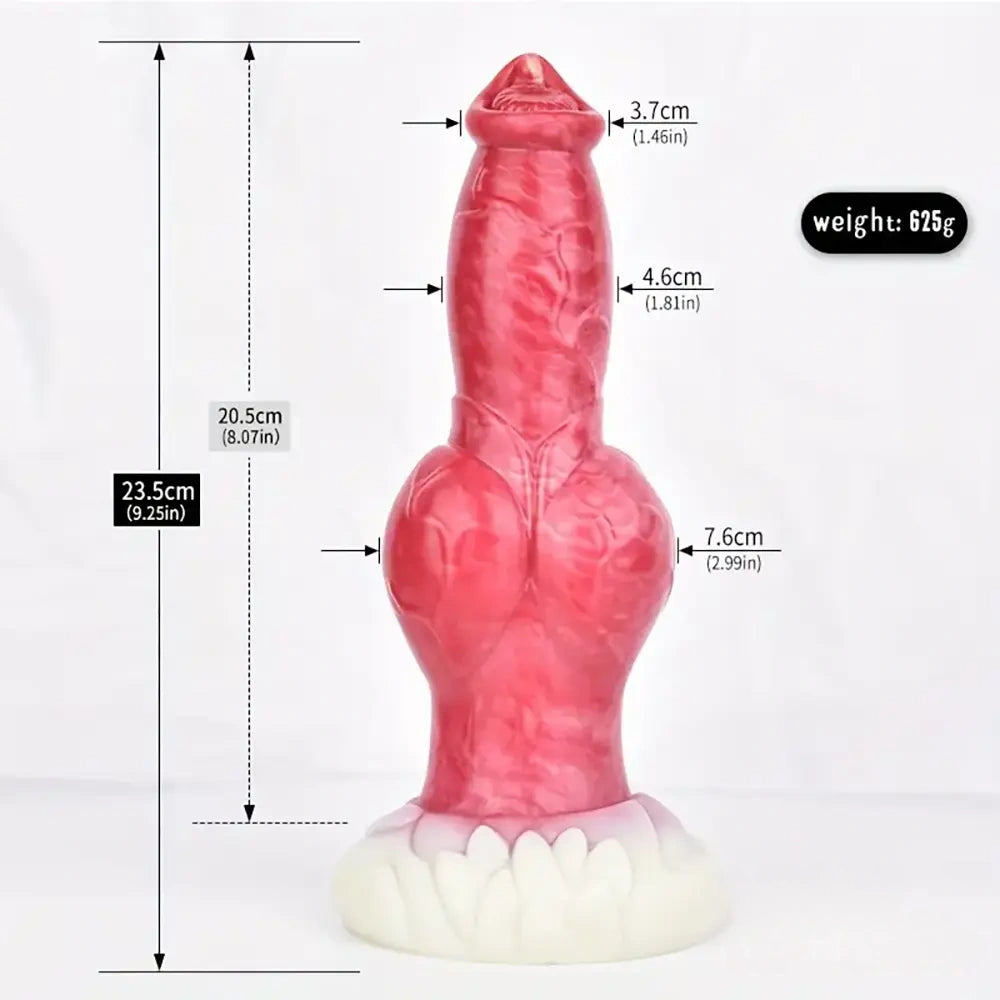 9.25in Unisex Big Dog Knot Silicone Soft Dildo For Prostate Vaginal Massage