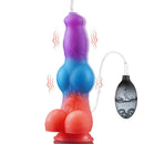 9.25in Vibrating Ejaculating Dog Knot Silicone Luminous Dildo For Love