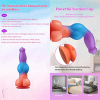 9.25in Vibrating Ejaculating Dog Knot Silicone Luminous Dildo For Love
