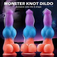 9.25in Vibrating Ejaculating Dog Knot Silicone Luminous Dildo For Love