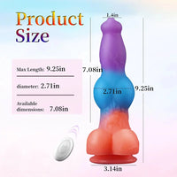 9.25in Vibrating Ejaculating Dog Knot Silicone Luminous Dildo For Love