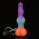 9.25in Vibrating Ejaculating Dog Knot Silicone Luminous Dildo For Love
