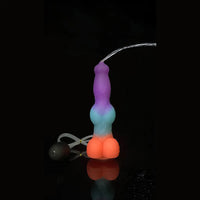 9.25in Vibrating Ejaculating Dog Knot Silicone Luminous Dildo For Love