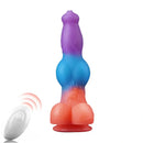 9.25in Vibrating Ejaculating Dog Knot Silicone Luminous Dildo For Love