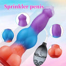 9.25in Vibrating Ejaculating Dog Knot Silicone Luminous Dildo For Love