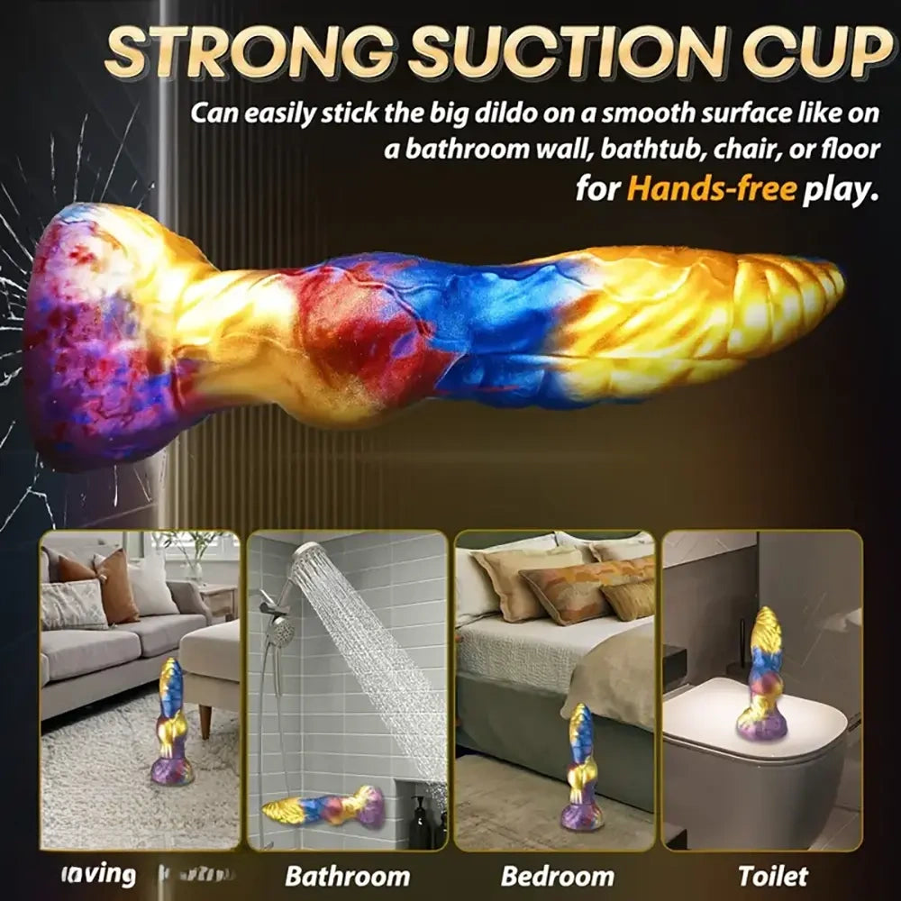 9.29in 3in1 Fantasy knot Vibrating Thrusting Remote Control Odd Dildo