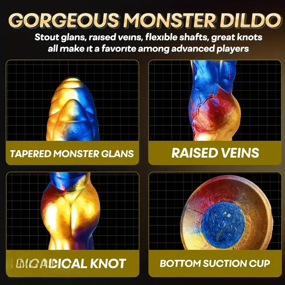 9.29in 3in1 Fantasy knot Vibrating Thrusting Remote Control Odd Dildo