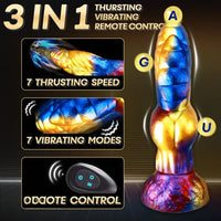 9.29in 3in1 Fantasy knot Vibrating Thrusting Remote Control Odd Dildo