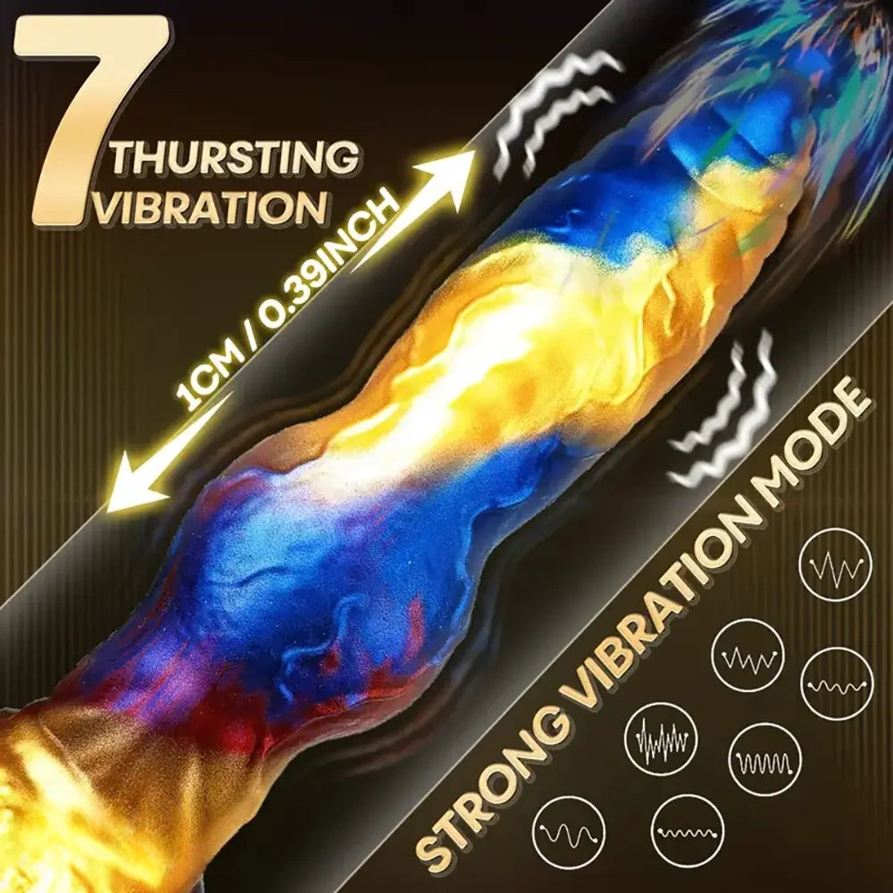 9.29in 3in1 Fantasy knot Vibrating Thrusting Remote Control Odd Dildo