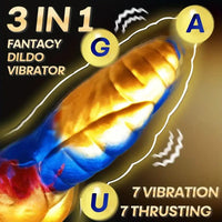 9.29in 3in1 Fantasy knot Vibrating Thrusting Remote Control Odd Dildo