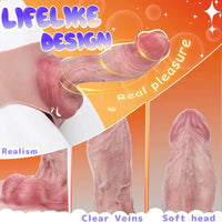 9.29in Silicone Dildo Leather Pants Strap on Realistic Skin Feeling Dildo