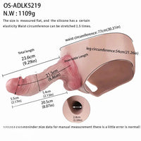 9.29in Silicone Dildo Leather Pants Strap on Realistic Skin Feeling Dildo