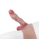 9.29in Silicone Dildo Leather Pants Strap on Realistic Skin Feeling Dildo