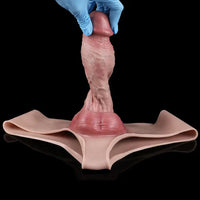 9.29in Silicone Dildo Leather Pants Strap on Realistic Skin Feeling Dildo