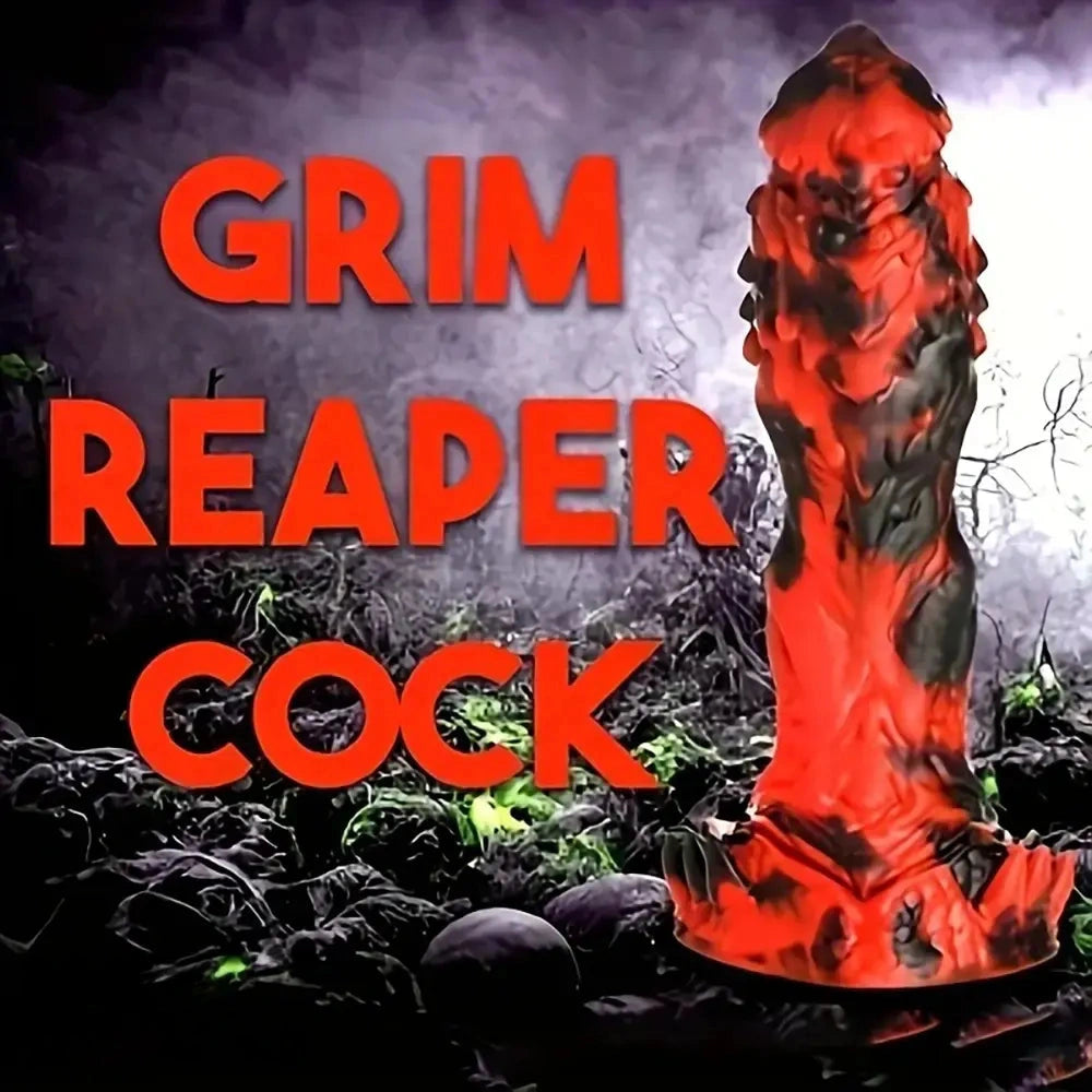 9.2in Liquid Silicone Blend Abnormal Creature Scale Soft Monster Big Dildo