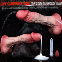 9.33in Couples Sex Game Toy Dual Density Silicone Ejaculating Dildo