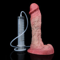 9.33in Couples Sex Game Toy Dual Density Silicone Ejaculating Dildo