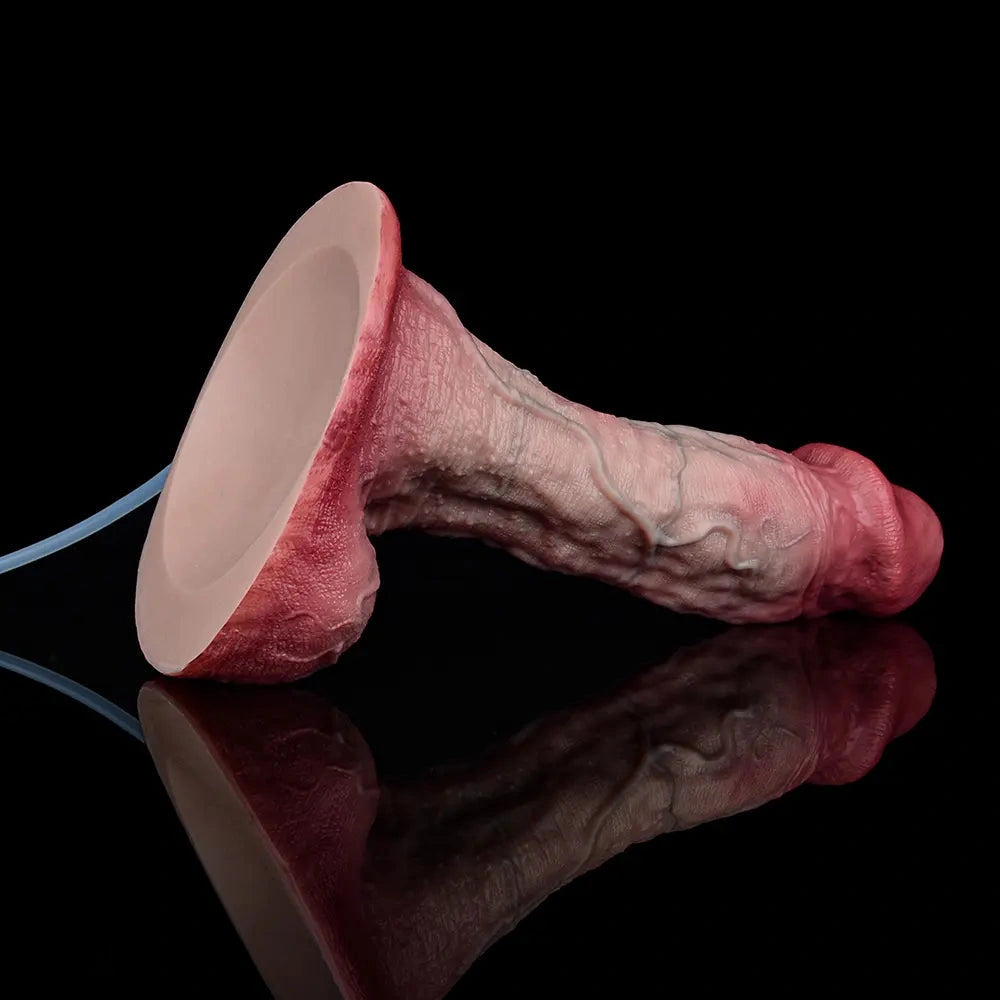 9.33in Couples Sex Game Toy Dual Density Silicone Ejaculating Dildo