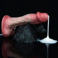 9.33in Couples Sex Game Toy Dual Density Silicone Ejaculating Dildo