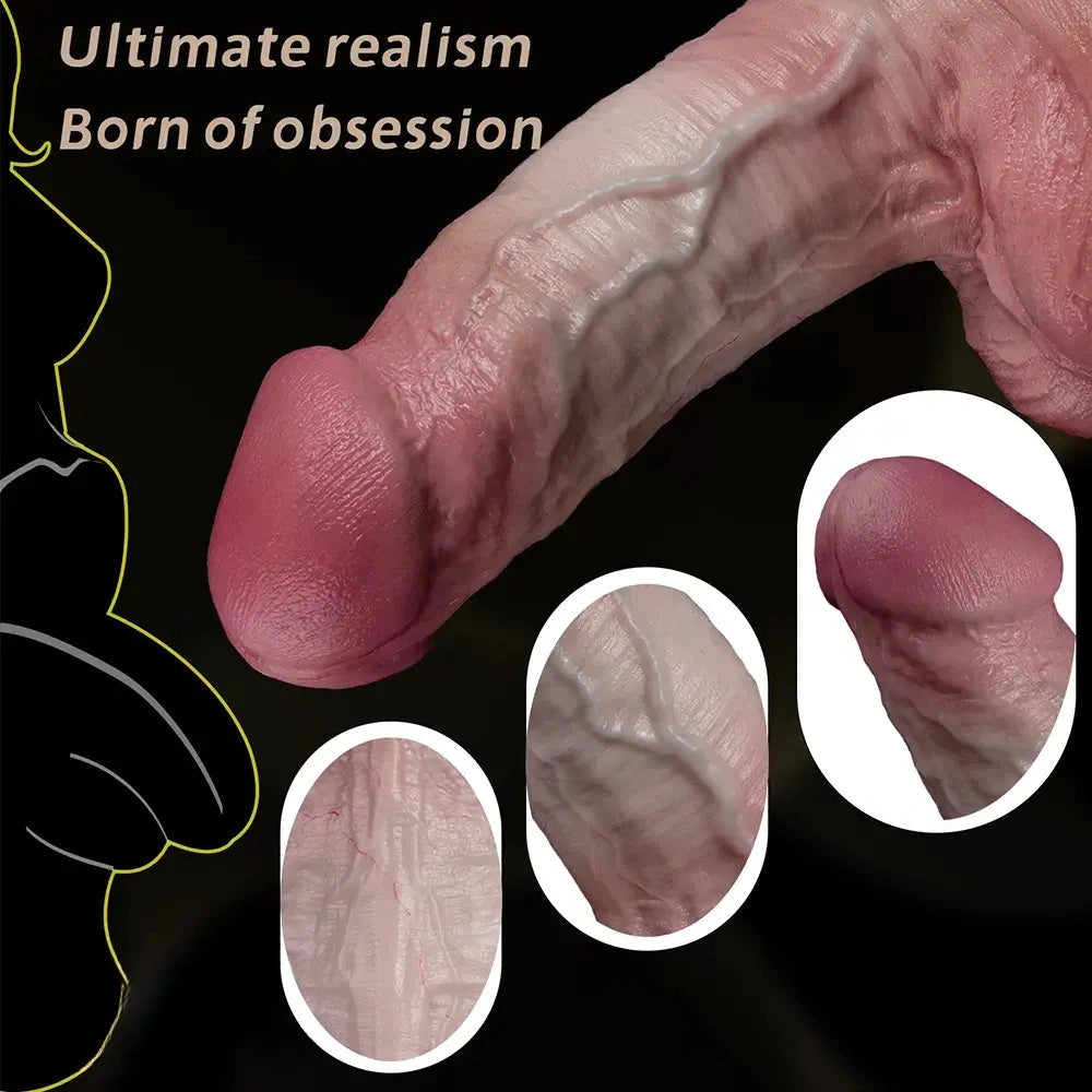 9.37in Dual Density Blue Veins Lifelike Soft Dildo For Experienced Users