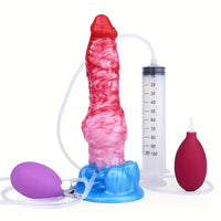 9.37in Fantasy Animal Inflatable Dog Knot Silicone Soft Animal Dildo